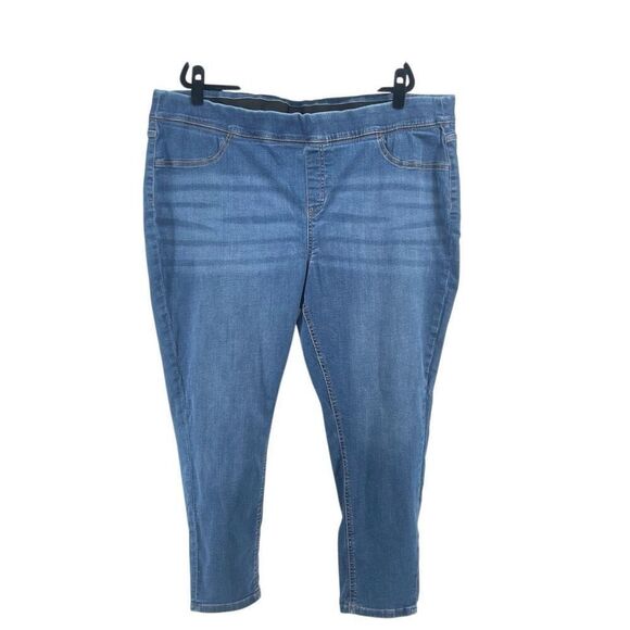 Denim & Co Pull-On Stretch Jeggings 26W / 4X Medium Wash Cozy Touch Denim Pants - Picture 2 of 14